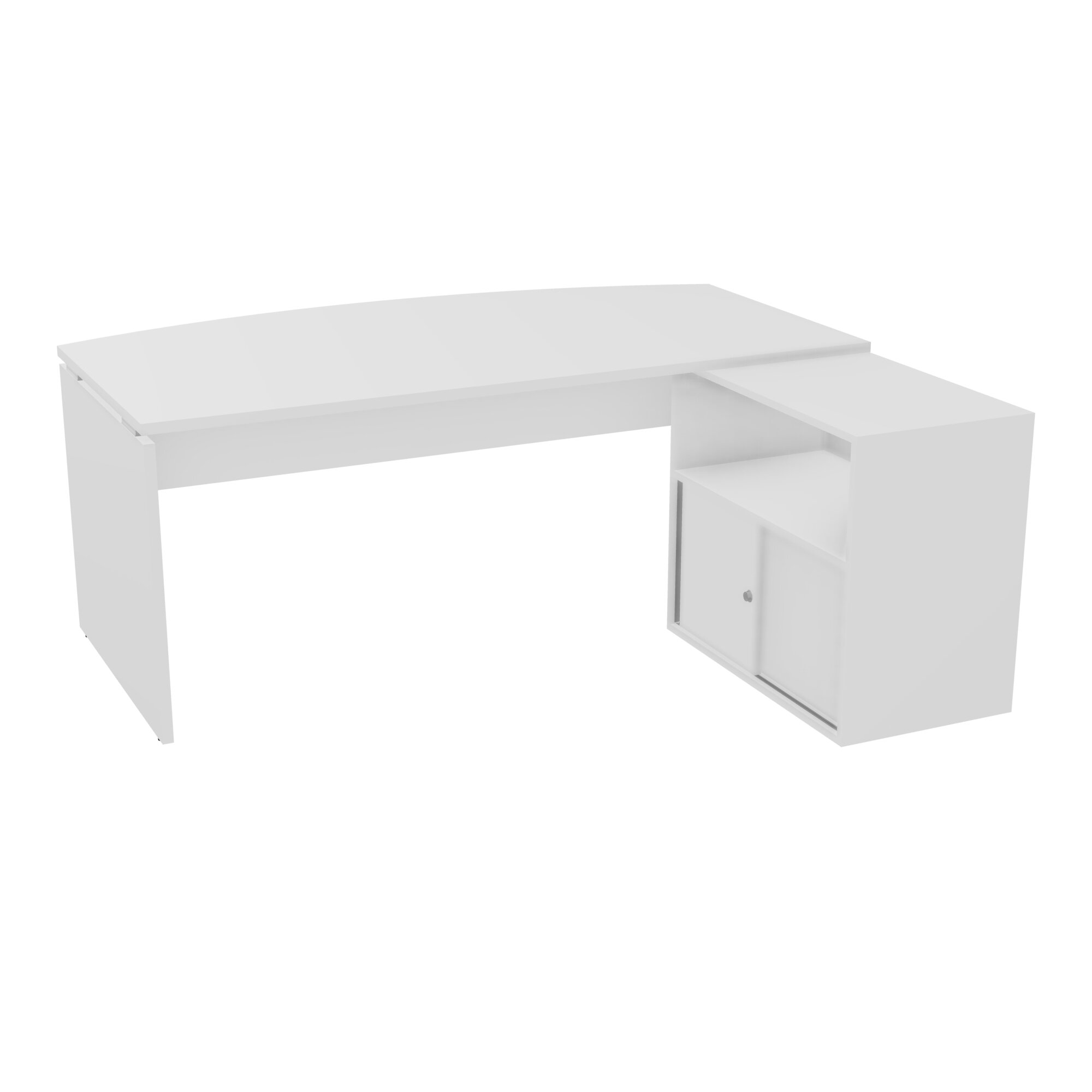 BUREAU AVEC MEUBLE RETOUR PORTEUR PL ARQUE P97X180 - RETOUR À DROITE