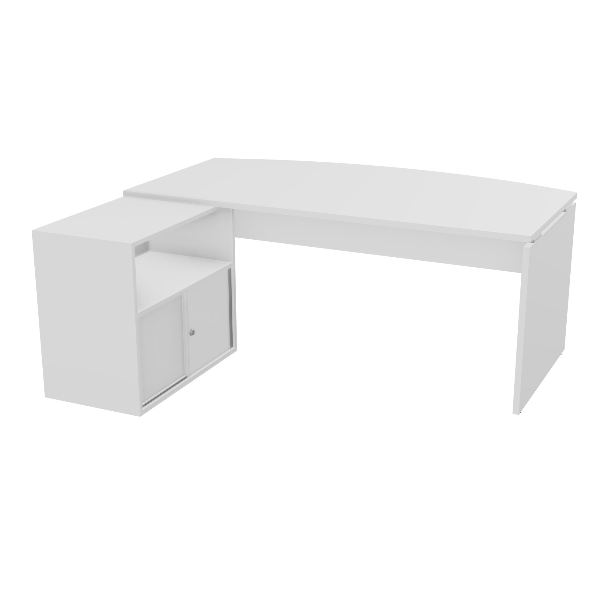 BUREAU AVEC MEUBLE RETOUR PORTEUR PL ARQUE P97X180 - RETOUR À GAUCHE